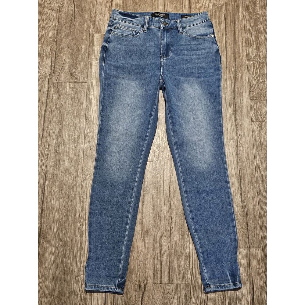 Judy Blue Jeans Womens Blue Skinny Fit JB88206 Size 5/27 Whiskering Preppy EUC